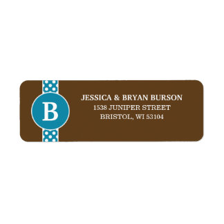 Étiquette Cerulean Dainty Dots Personnalisé Famille Monogram