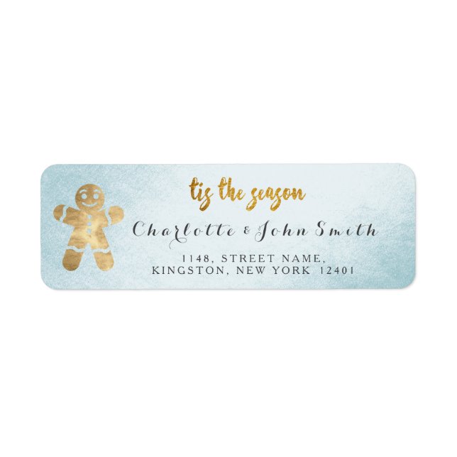 Étiquette C'Est La Saison Bleu Golden Gingerbread Nouveau (Devant)