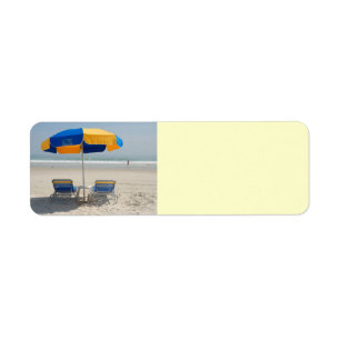 Étiquette chaises de plage vides