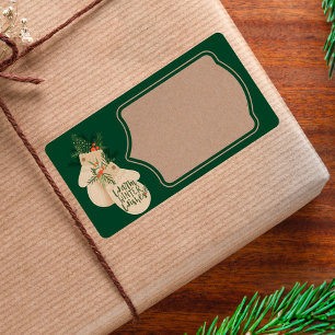 Étiquette Chaleureux voeux d'hiver Festif Noël Mittens