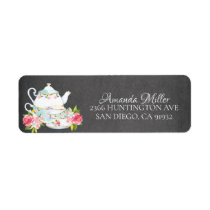 Étiquette Chalkboard Aquarelle Florale Fête des mariées de t