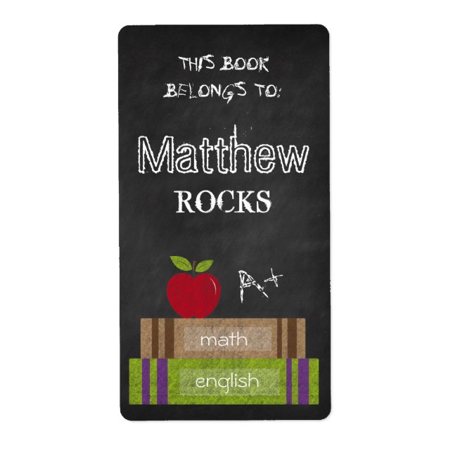 Étiquette Chalkboard Books Ce livre appartient à Apple Étiqu (Devant)