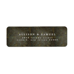 Étiquette Chalkboard Gold Silver Stars Adresse de retour