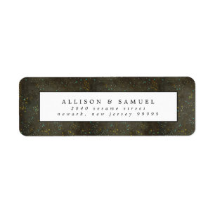 Étiquette Chalkboard Gold Silver Stars Adresse de retour