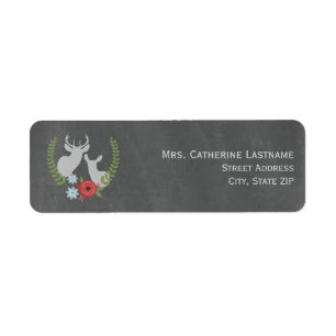 Étiquette Chalkboard Inspiré Cerf Floral