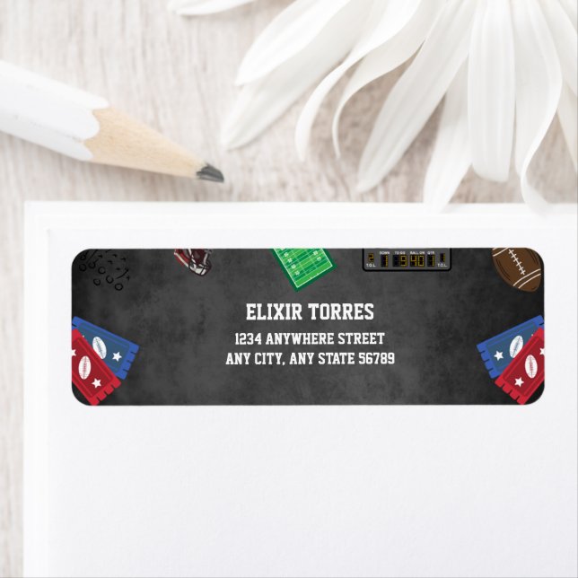 Étiquette Chalkboard It's Game Time Football Baby shower (En situation)