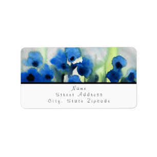 Étiquette Champ bleu de fleurs