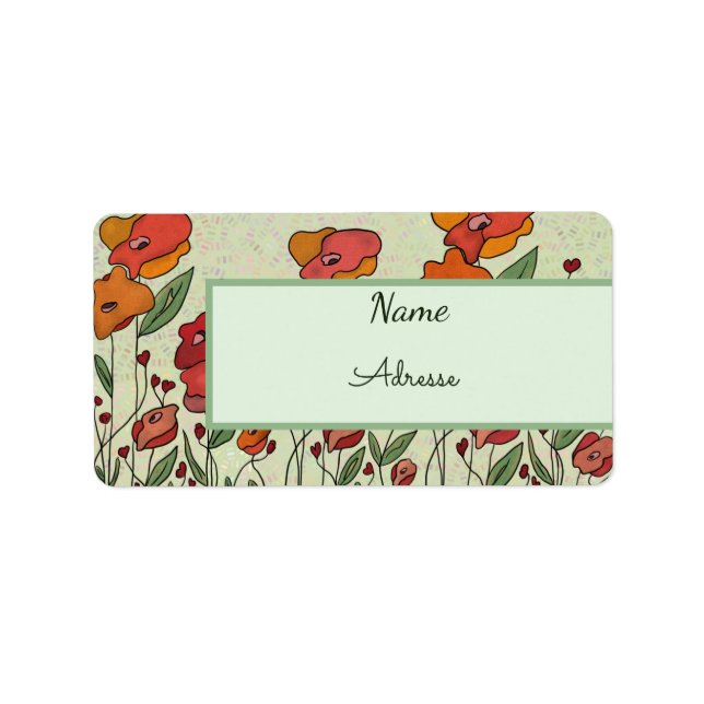 Étiquette Champ de pavot (Devant)