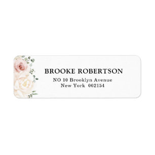 Étiquette Champagne Ivory Blush rose Floral Mariage