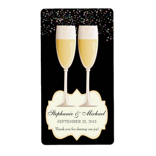 Étiquette Champagne pétillant Mariage Favoriser les Étiquett (Devant)