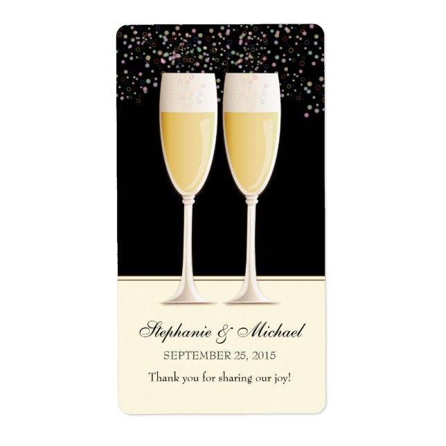 Étiquette Champagne pétillant Mariage Favoriser les Étiquett (Devant)