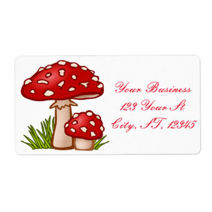 Étiquette Champignons Amanita Rouge Thunder_Cove