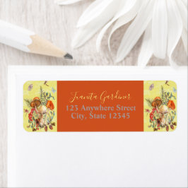 Étiquette Champignons, libellules, papillons et escargots de