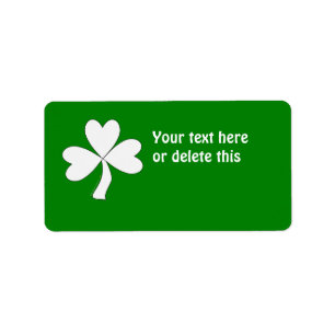 Étiquette Chance irlandaise du jour de St Patrick blanc de