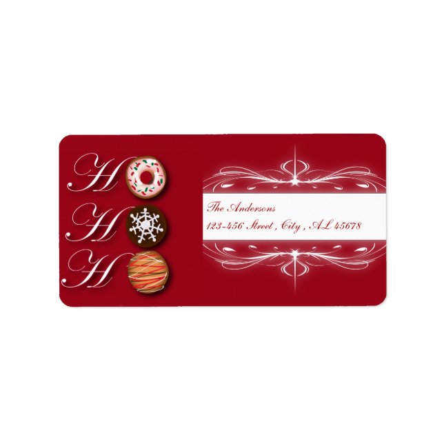 Étiquette Charcuterie beignets de Noël de beignets HoHoHo (Devant)