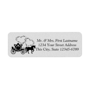 Étiquette Chariot de conte de fées et argent de coeurs