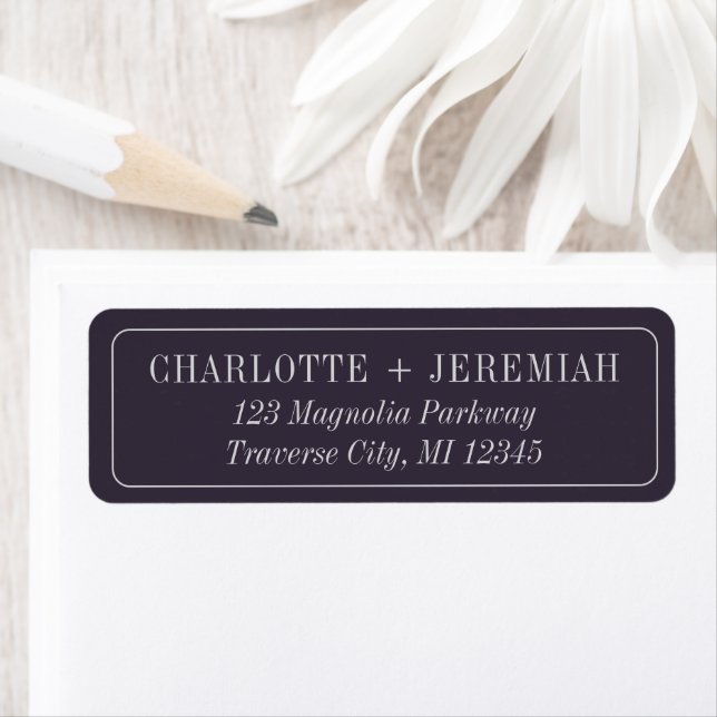 Étiquette Charlotte | Couleurs courbes | Adresse mariage (En situation)