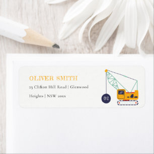 Étiquette Charmant véhicule de grue de construction n'import