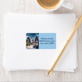 Étiquette Charmant village de Noël enneigé