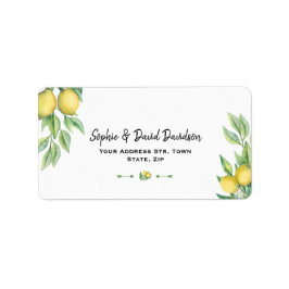 Étiquette Charme Aquarelle Citron Mariage tropical