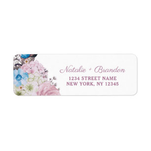 Étiquette Charme parisien Mariage bleu et rose Adresse de re