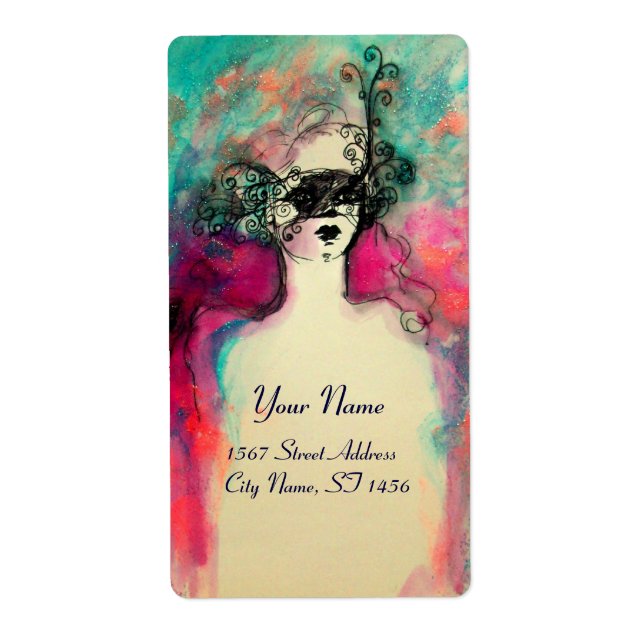 Étiquette CHARME, vert rose bleu noir (Devant)