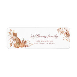 Étiquette Charming Autumn Terracotta Baby Fox Pumpkin