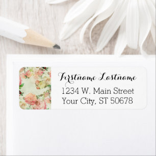 Étiquette Charming Shabby Chic rose Floral Rose Motif d'art