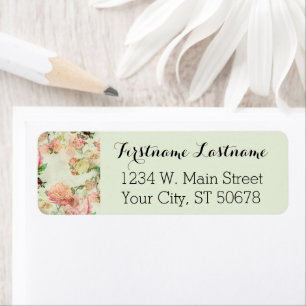 Étiquette Charming Shabby Chic rose Floral Rose Motif d'art