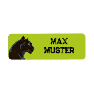 Étiquette Chat Black Panther - vert ・ imperméable