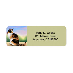 Étiquette Chat de calicot amical personnalisable