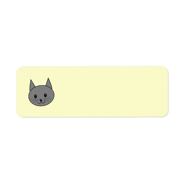Étiquette Chat gris fumé. (Devant)