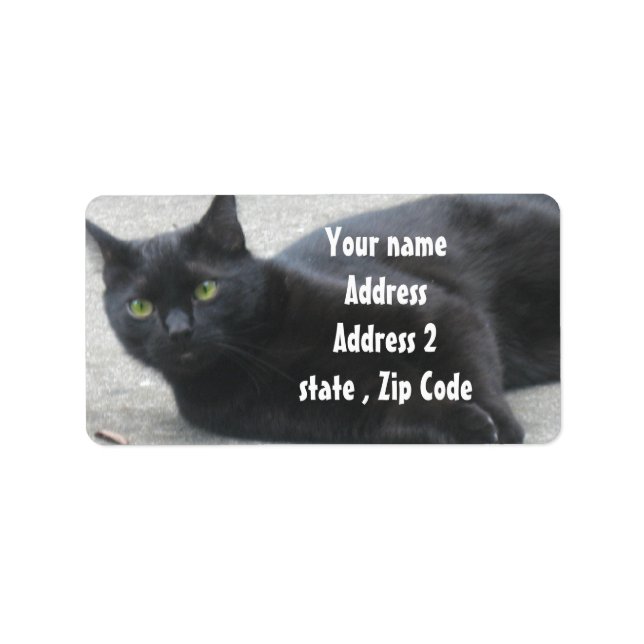 Étiquette Chat noir (Devant)
