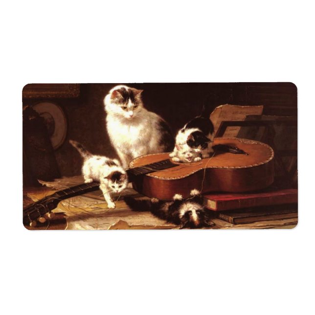 Étiquette Chatons et guitare (Devant)