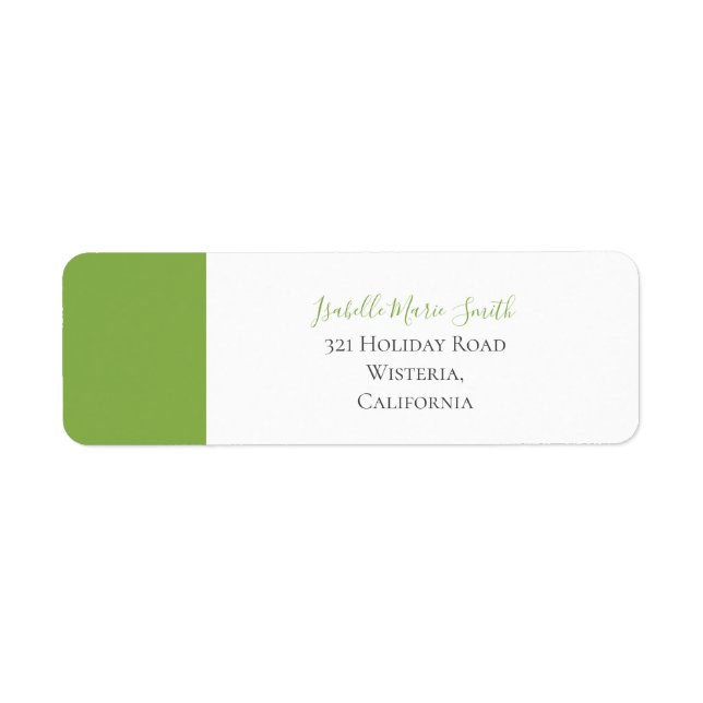 Étiquette Chats en amour Plaine Vert & Blanc Couleur Mariage (Devant)
