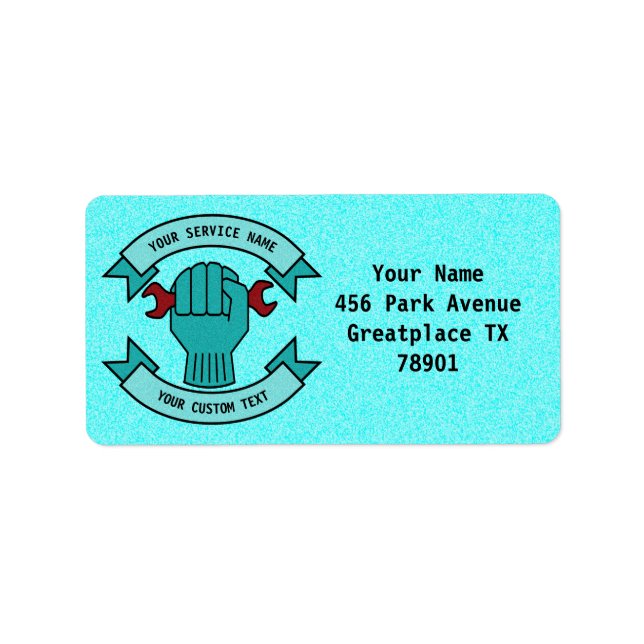 Étiquette Chauffeur de mécanicien de réparation avec clé rou (Devant)