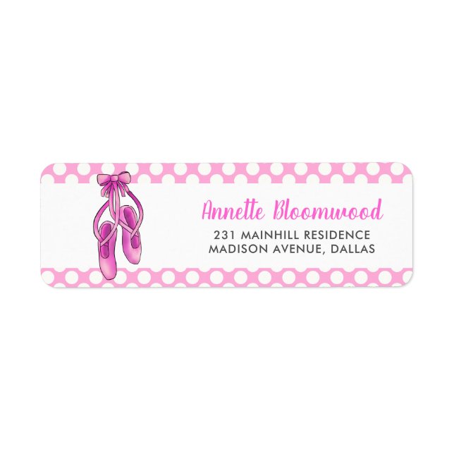 Étiquette Chaussures Ballerina Rose | Baby shower fille (Devant)