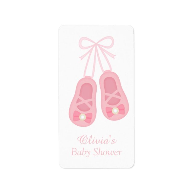 Étiquette Chaussures fille mignonne Ballerina Baby shower Ét (Devant)
