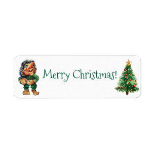 Étiquette Cheeky Christmas Troll et Tree Delight