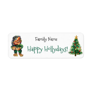 Étiquette Cheeky Christmas Troll et Tree Delight