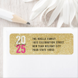 Étiquette Cheers Pink 2025 Parties scintillant Nouvel An Adr