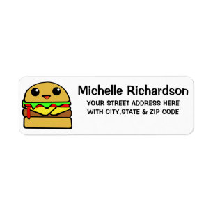 Étiquette Cheeseburger de Kawaii