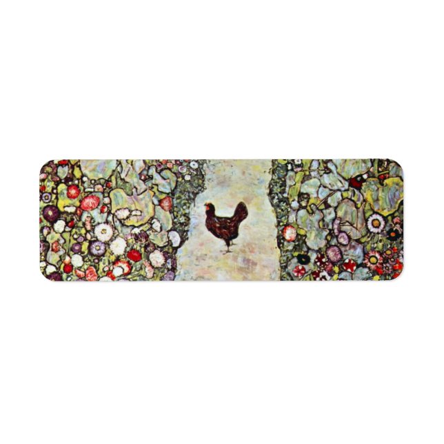 Étiquette Chemin de jardin avec poulets, Gustav Klimt, Art N (Devant)