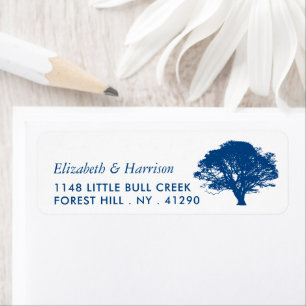 Étiquette Chêne Bleu, Mariage Rustique & Minimaliste