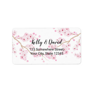 Étiquette Cherry Blossom Rose Floral Retourner l'adresse Éti