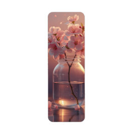 Étiquette Cherry Blossom Serenity – Elegant Sakura Branch in