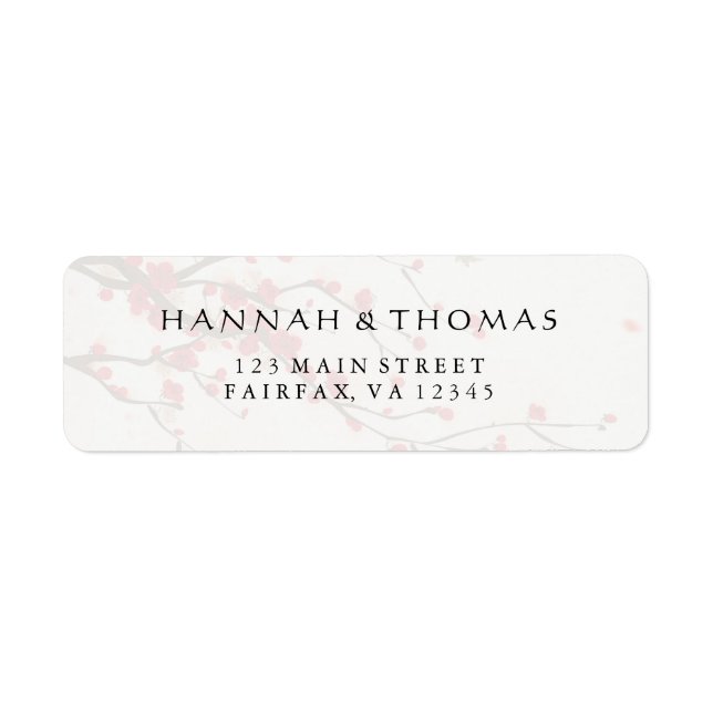 Étiquette Cherry Blossoms Aquarelle Florale Adresse de retou (Devant)