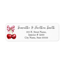 Étiquette Cherry Coquette Baby shower Adresse de retour Labe