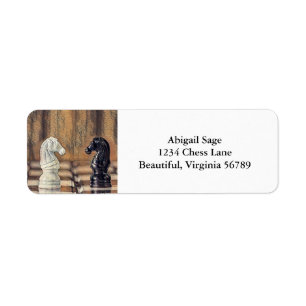 Étiquette Chess Knights Chess Board Adresse
