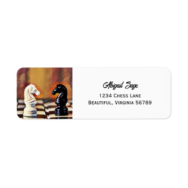 Étiquette Chess Knights Chess Board Adresse (Devant)
